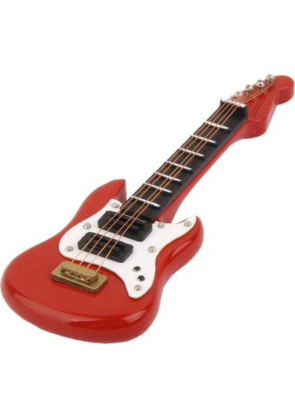 1/12 Bebek Evi Minyatür Müzik Enstrüman Kırmızı Elektro Gitar (Yurt Dışından)