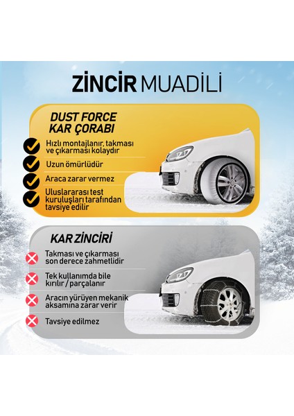 Auto Force Kar Çorabı - Kar Zinciri Muadili - Xsmall