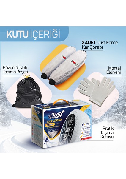 Auto Force Kar Çorabı - Kar Zinciri Muadili - Medium