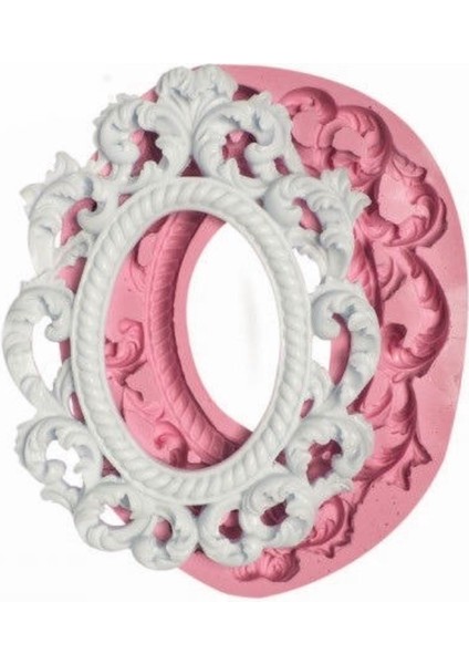 Sarmaşık Dekorlu Oval Çerçeve Silikon Kalıp K-198
