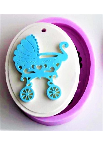 Bebek Sepeti Askı Silikon Kalıp K-227, Polyester Taş Tozu Sabun Mum Alçı Kalıbı