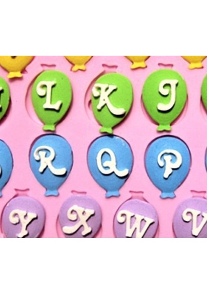 Balon Şekilli Alfabe 2cm Minyatür Harf Silikon Kalıp K-252 fiyatları
