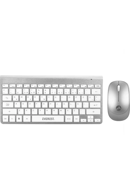 KB-BT72 Elite Silver Metalik Bluetooth Kablosuz Q Klavye + Mouse Set