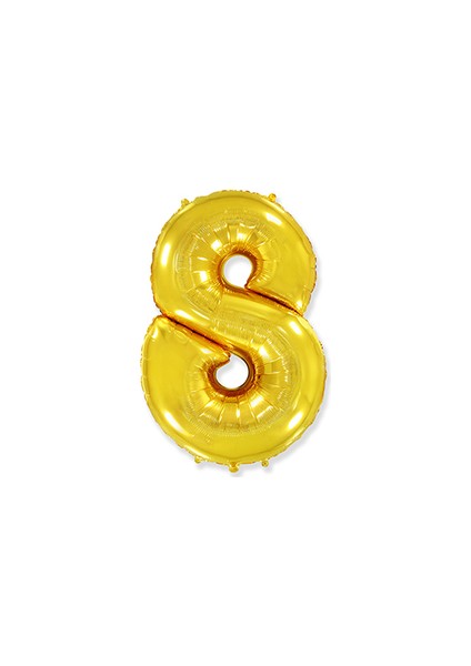 8 Rakamı Altın Folyo Balon 34 Inch 86 cm