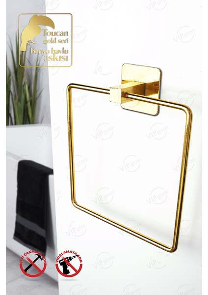 Duvar Askısı Kare Gold Havluluk Yapışkanlı Paslanmaz Metal fiyatları