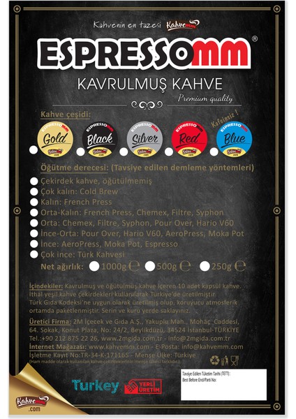 Gold Çekirdek Kahve 250 gr