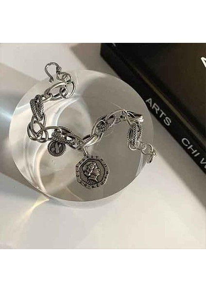 TS000811 - Şans Parası 925 Ayar Gümüş Kadın Bileklik