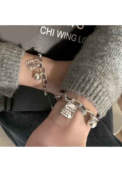 TS000834 - Aile Sadakat ve Sevgi 925 Ayar Gümüş Kadın Bileklik