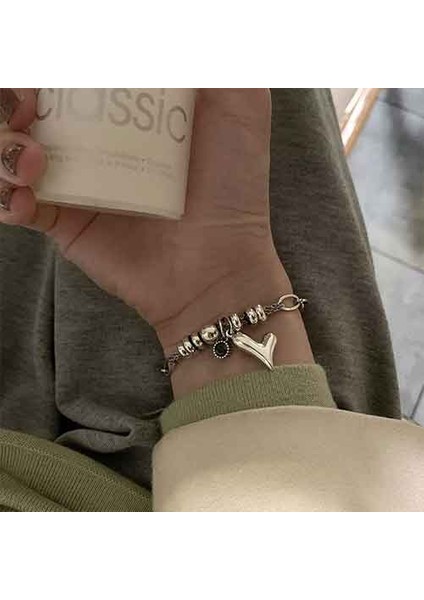 TS000836 - Kristal Taşlı Çapari 925 Ayar Gümüş Kadın Bileklik fiyatları