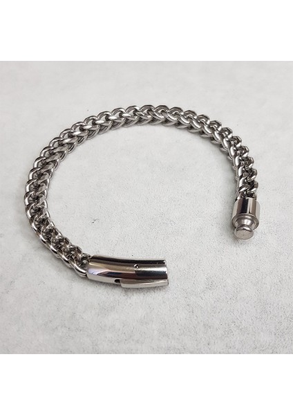 TS001028 - 6 mm Zincir Punk Rock Paslanmaz Çelik Erkek Bileklik