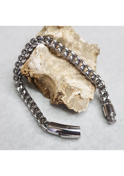 TS001028 - 6 mm Zincir Punk Rock Paslanmaz Çelik Erkek Bileklik fiyatları