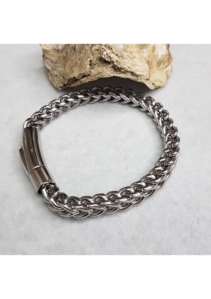 TS001028 - 6 mm Zincir Punk Rock Paslanmaz Çelik Erkek Bileklik modelleri