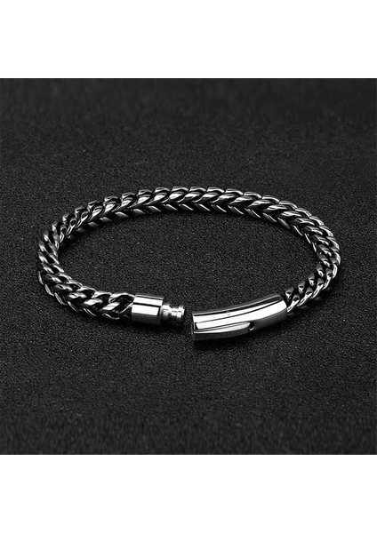 TS001028 - 6 mm Zincir Punk Rock Paslanmaz Çelik Erkek Bileklik fırsatları