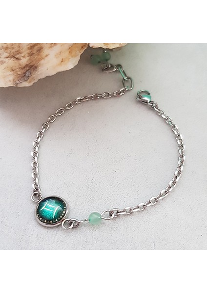 TS000118 - Aventurin Kadın Burç Taşı (Ikizler) Kadın Bileklik modelleri