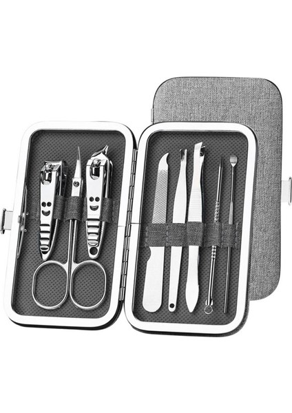 8 Parça Set Tırnak Bakımı Tırnak Makası Paslanmaz Çelik Tırnak Kesici Makası Manikür Lik Aracı Tırnak Kesici Pedikür Parmak Ayak