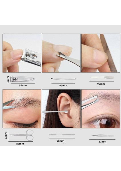 6 Adet/takım Paslanmaz Çelik Tırnak Makası Seti Lik Manikür Seti Tırnak Makası Taşınabilir Tırnak Bakımı Aracı Kiti indirimleri