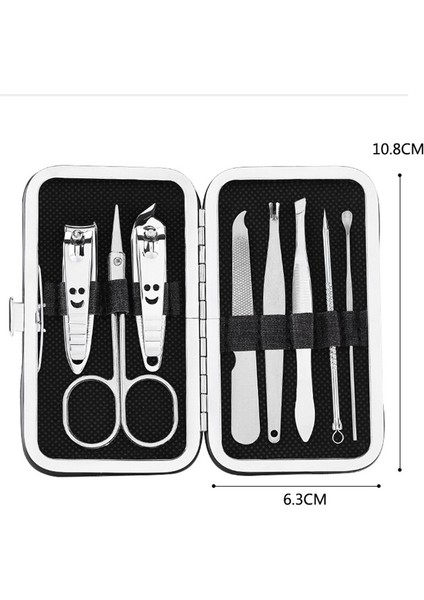 8 Parça Set Paslanmaz Çelik Tırnak Makası Seti Ev Tırnak Kesici Kutusu ile Takım Giyotin Bakım Manikür Pedikür Tırnak Araçları
