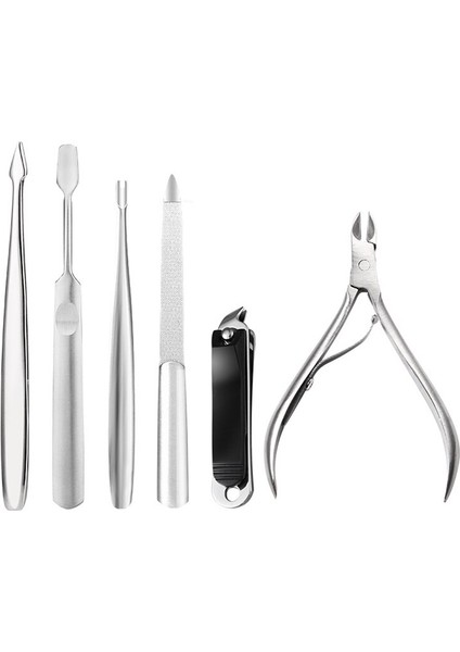 5 Adet/grup Nail Art Manikür Alet Seti ve Kitleri Paslanmaz Çelik Tırnak Eti Kaşık Itici Pense Giyotin Tırnak Makası Kesici Itici