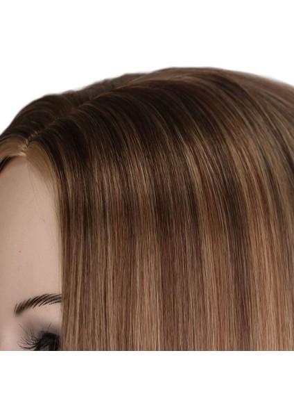 Uzun Düz Sarışın Peruk Orta Kısmı Afrikalı Amerikalı Kadınlar Içın Isıya Dayanıklı Saç Sentetik Peruk Doğal Peruk(Yurt Dışından) fiyatları