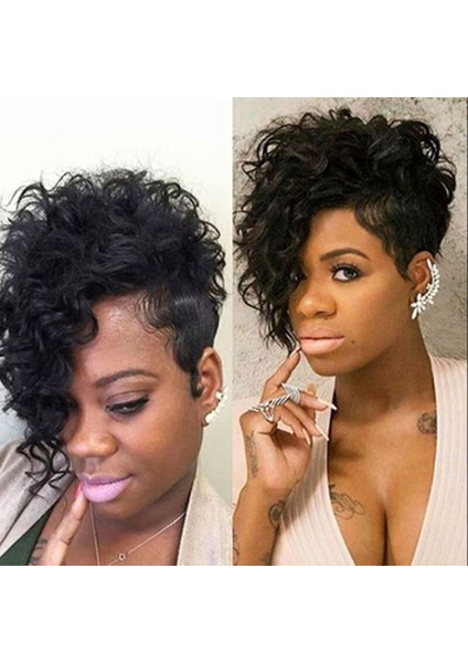 Kadın Sentetik Peruk Kısa Kıvırmak Doğal Siyah Cosplay Peruk Patlama ile Siyah Kadınlar Içın Isıya Dayanıklı Saç modelleri
