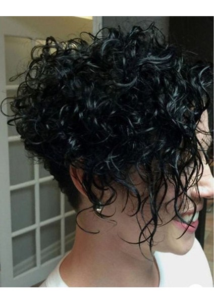 Kadın Sentetik Peruk Kısa Kıvırmak Doğal Siyah Cosplay Peruk Patlama ile Siyah Kadınlar Içın Isıya Dayanıklı Saç fırsatları