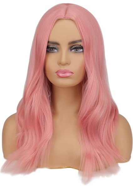 Kadınlar Içın Kısa Doğal Dalgalı Peruk Pembe Sentetik Peruk Isıya Dayanıklı Cadılar Bayramı Cosplay Peruk Yanlış Saç(Yurt Dışından)