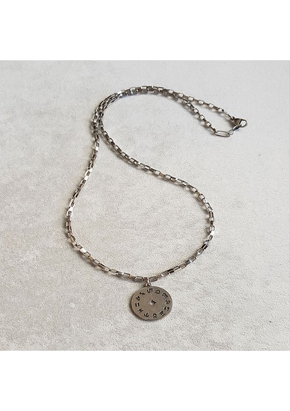 TS000931 - Çelik Zodiak Figürü Paslanmaz Çelik Erkek Kolye