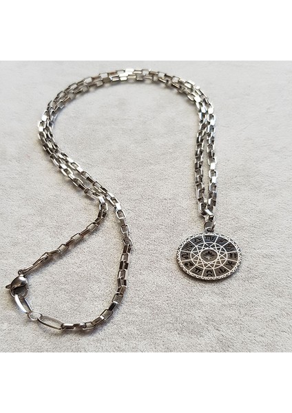 TS000931 - Çelik Zodiak Figürü Paslanmaz Çelik Erkek Kolye