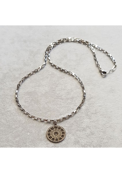 TS000931 - Çelik Zodiak Figürü Paslanmaz Çelik Erkek Kolye
