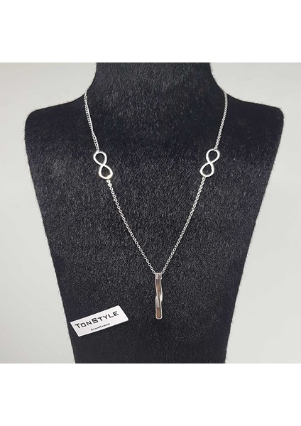 TS000969 - Sonsuza Kadar Figürü, Çelik Bar Paslanmaz Çelik Kadın Kolye modelleri