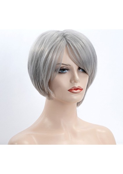 Kadınlar Içın Saç Peruk Parti Sentetik Bob Peruk Kısa Düz Doğal Cosplay Moda Kadın Isıya Dayanıklı Peruk