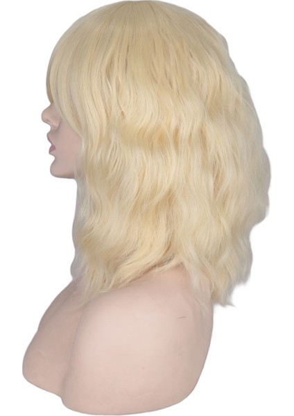 Patlama ile Kısa Doğal Dalga Saç Peruk Isıya Dayanıklı Saç Sentetik Peruk Kadınlar Içın Mor Pembe Renk fiyatları