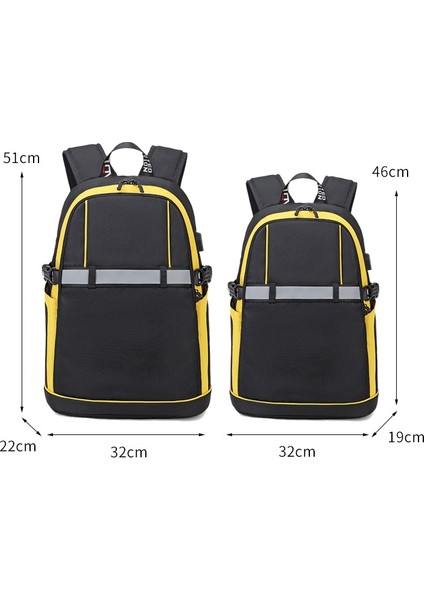 2101 Öğrenci Sırt Çantası Moda Gündelik Sırt Çantası (Küçük Sarı) (Yurt Dışından)