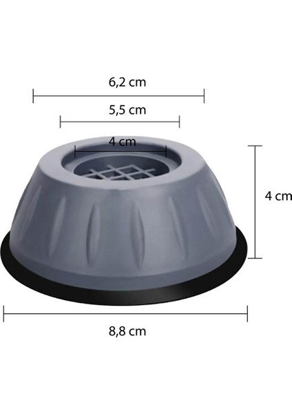 Çamaşır Makinesi Anti-Titreşim Pedi Gürültü Önleyici Kaymaz 4 cm Titreşim Engelleyici 4'lü Set modelleri