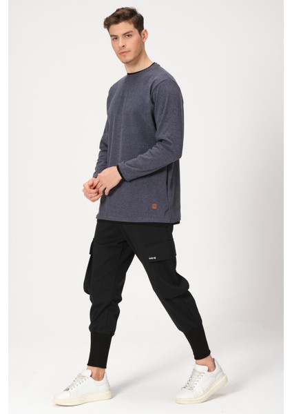 Bisiklet Yaka Garnili Sweatshirt (E21-72300)