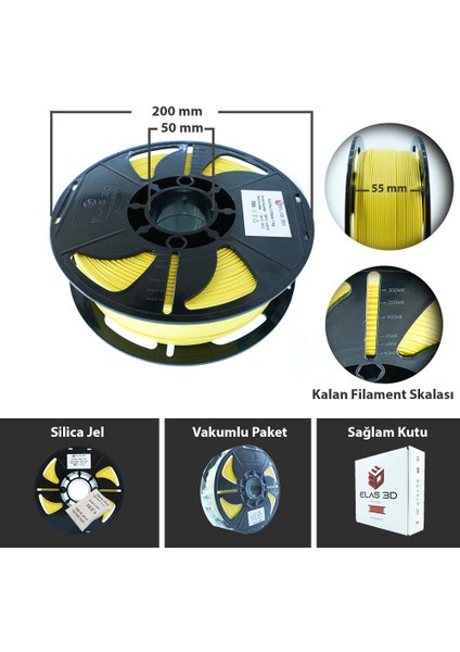 Pla Plus Filament 1.75 mm 1 kg Sarı fırsatları