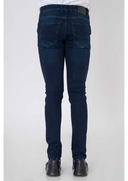 White Stone Liège Regular Fit Pamuklu Likralı 5 Cep Jean Pantolon Dark Blue