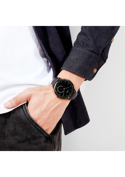 Moment Lik Modası Basit Erkek Kuvars Iki El Yarı Deri Kayışlı Saat (Yurt Dışından) fiyatları