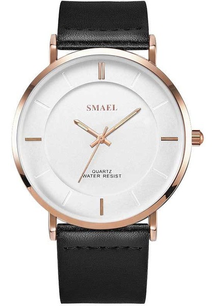 Kırmızı Smail Smael Moda Tek Ürün Izle Su Geçırmez Deri Basit Ultra Ince Öğrenci Erkek ve Kadın Kuvars Izle (Yurt Dışından)