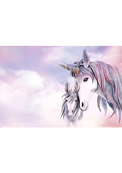 Pembe Bulutlar Üzerinde Unicorn Çocuk Odası Duvar Kağıdı fiyatları