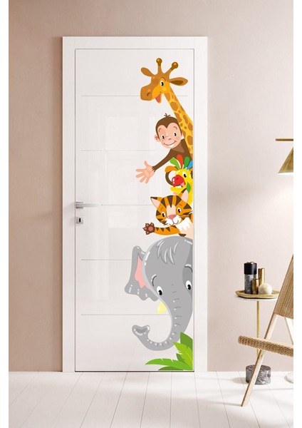 Safari Hayvanları Kapı Dolap Duvar Sticker Seti