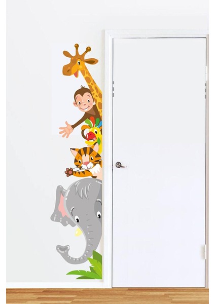 Safari Hayvanları Kapı Dolap Duvar Sticker Seti