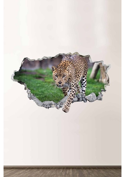 Vahşi Yaşam Leopar 3D Duvar Sticker