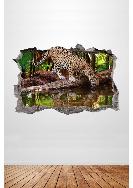 Tropikal Ormanlar Leopar 3D Duvar Sticker