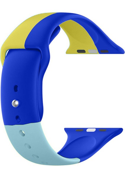 Apple Watch Uyumlu Seri 40/38 mm Multicolor Pastel Kol Kordon Mavi