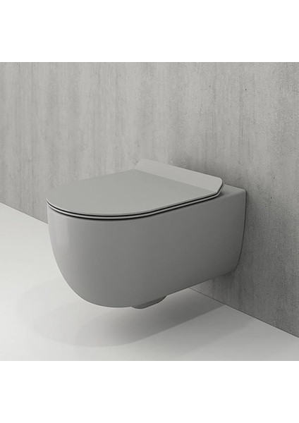 Bocchi V-Tondo Rimless Asma Klozet Kanalsız Kapak Hariç Mat Gri 1416-006-0128 fiyatları
