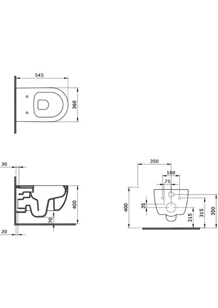 Bocchi V-Tondo Rimless Asma Klozet Kanalsız Kapak Hariç Mat Gri 1416-006-0128 modelleri