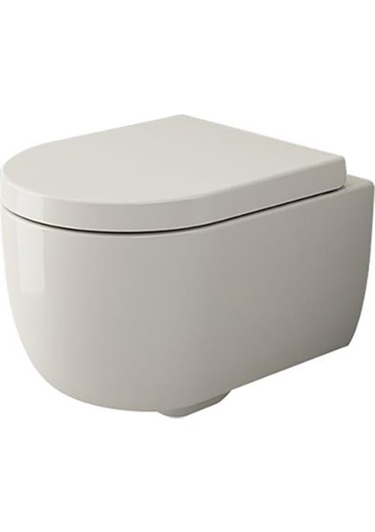 Bocchi V-Tondo Rimless Asma Klozet Kanalsız Kısa Kapak Hariç Parlak Bisküvi 1417-014-0128