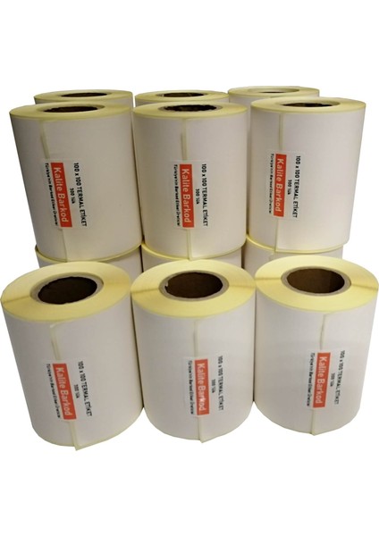 100X100 Termal Etiket | 15 Rulo Barkod Etiket