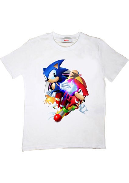 Sonic Çocuk Tişört Beyaz Unisex